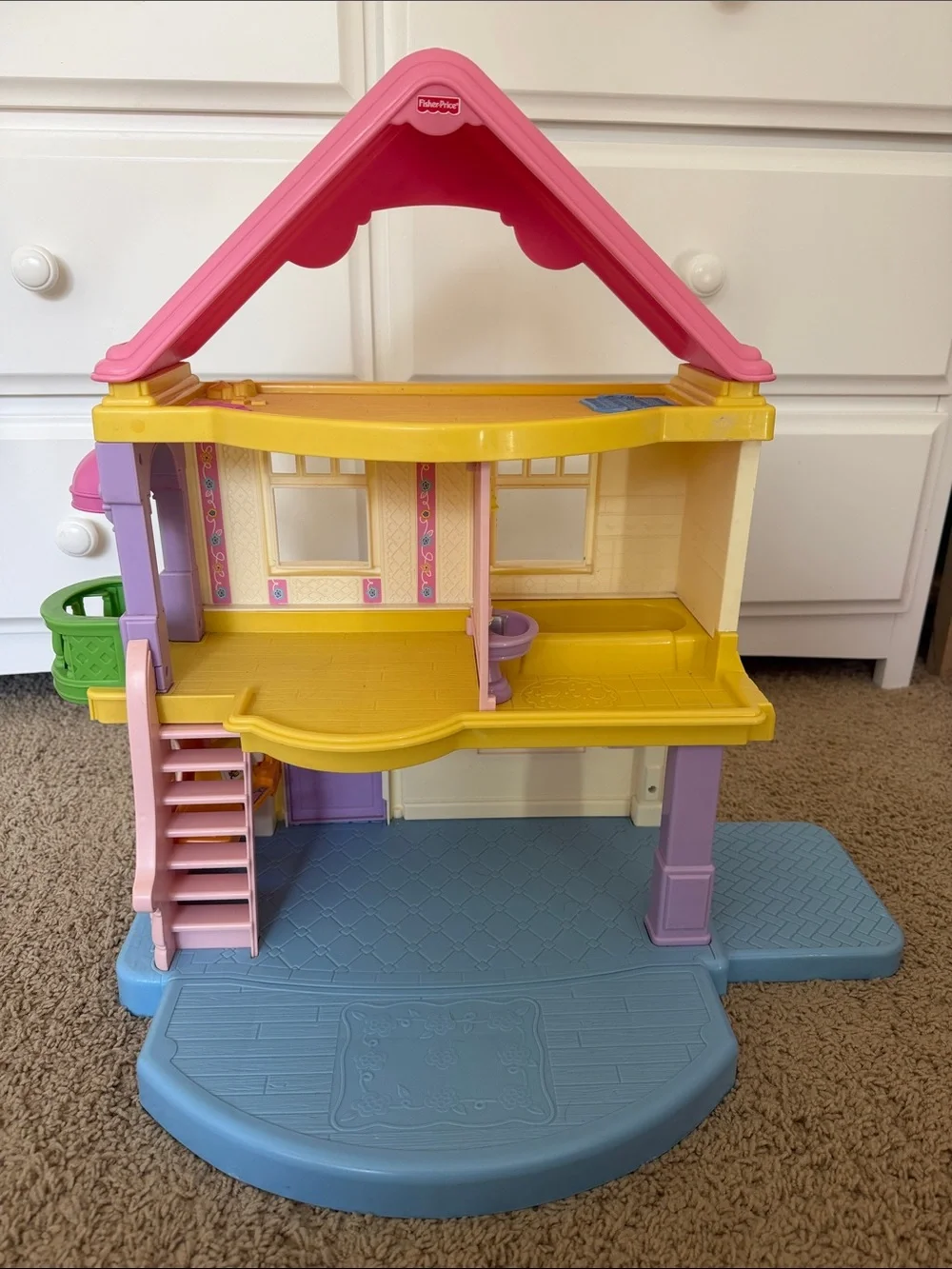Kids Toy Playhouse Dollhouse - Pink, Yellow & Purple